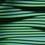 Green wavy lines with shadows creating an abstract pattern.